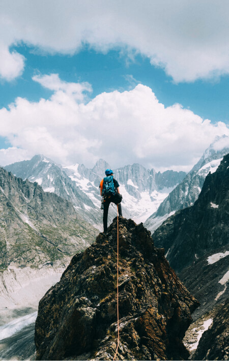 Mountain travel group photo